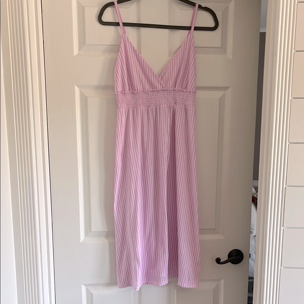 Laura Ashley Pink and White Striped Coastal Dress